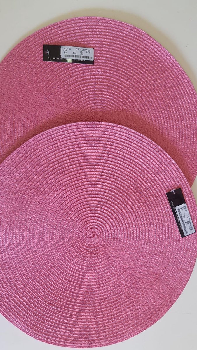 Placemat Rond Roze 2 stuks