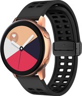 Mobigear Siliconen Watch bandje geschikt voor Smartwatch Bandje Magneetsluiting | Mobigear Sport Plus Mag - Universeel 20 mm aansluiting - Zwart