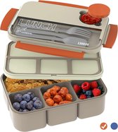 Lunchbox Kids 1300 ml Bento Box voor volwassenen, slacontainer met dressingcontainer voor school, werk, picknick, reizen, camping, verse afdichting