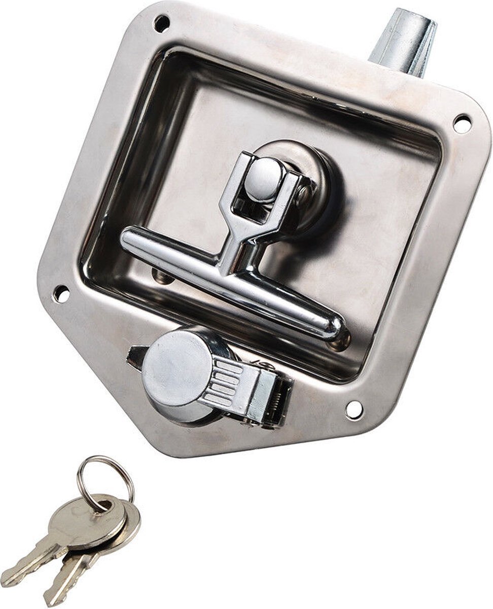 Achilles® Deurklink - RVS Lock Paddle klink voor Trailer - Boot - Vrachtwagen - Peddel Deurslot klink - Inbouwslot RVS