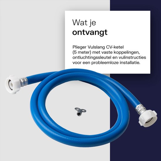 Plieger Vulslangset CV-ketel - Complete set - Met vaste koppelingen - 3/4" - Blauw - 5 meter van Plieger — afbeelding 5