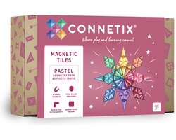 foto van CONNETIX - Magnetisch Tegels - Pastel Geometrie Pakket - 40 Stuks
