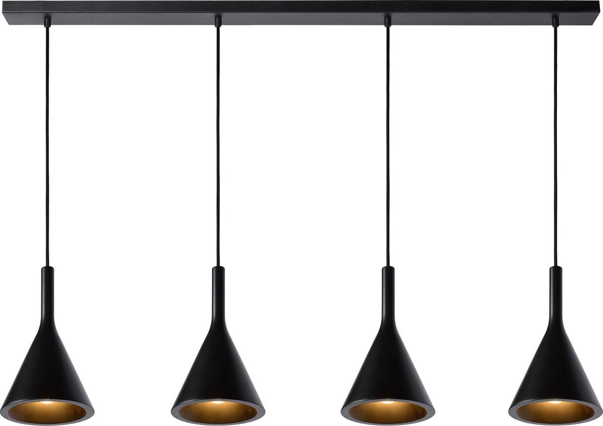 Lucide - Gipsy Hanglamp 4x E27 Zwart Beton