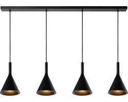 Lucide GIPSY - Hanglamp - 4xE27 - Zwart - Japandi