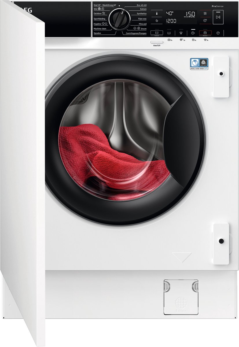 AEG 7000 ProSteam(R) - Condensatie Was-droogcombinatie voor inbouw 8 kg LWR7786BI