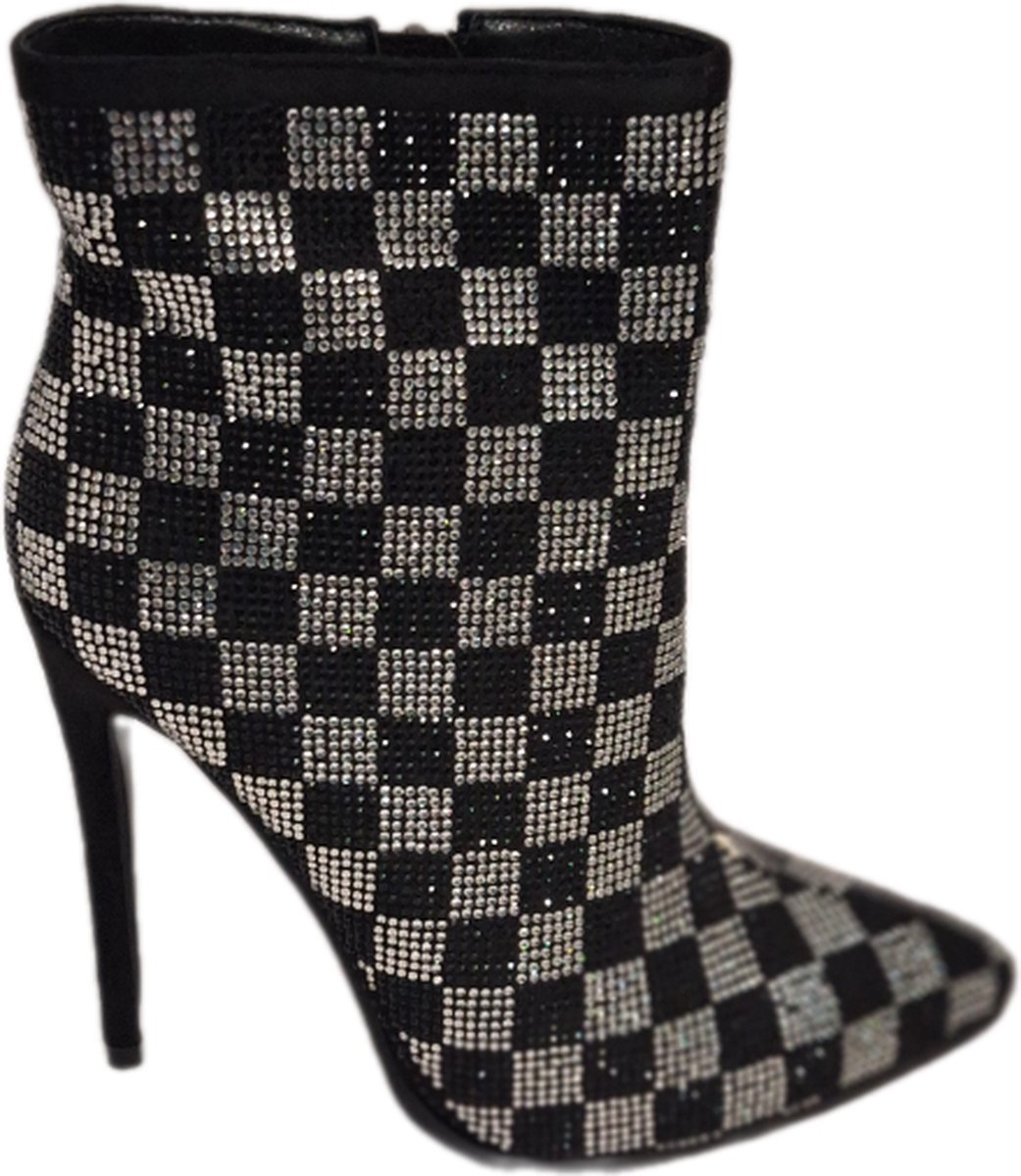 RUON- ENKELLAARSJE MET MARCESITEINLEG-NAALDHAK-BLACK-38
