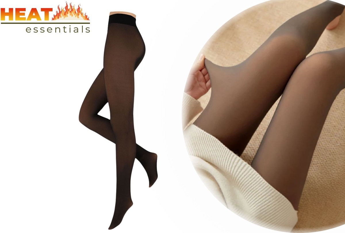 Heat Essentials - Fleece Panty - Bruin Nude - Maat XXL - Thermo Panty Huidskleur - Anti ladder - Fleece Legging Dames