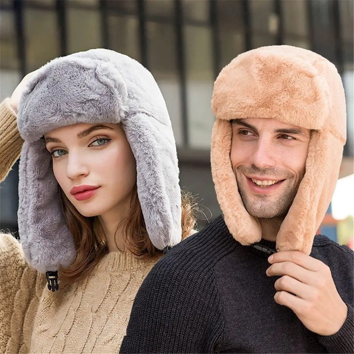 Cruisen Bont Skiën Ushanka Adult Grey Skiën Hoed W... - Vicedeal