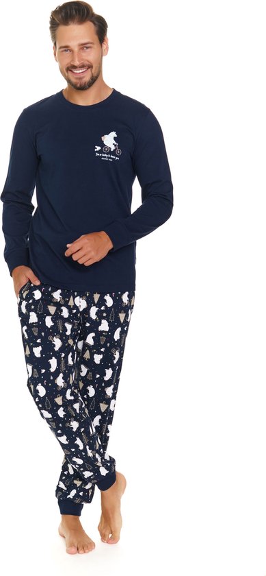 Doctor Nap Pyjama Homme Manches Longues Pantalon Long Hiver Noël Assorti Famille Famille Lucky Blue Marine PMB.5263 L