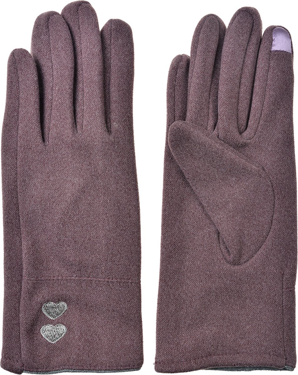 Clayre & Eef Handschoenen Winter 9x23 cm Paars Polyester