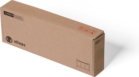 xDays Wasmand 3 vakken – uitschuifbaar met plank - 92.5 x 33 x 71 cm - wassorteerder - 114 liter verdeeld over 3 zakken – wasmanden zwart metaal en bruin hout