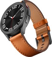 Leren bandje - geschikt voor Garmin Venu (2 Plus) / Venu SQ (2) / Vivomove (Style - Sport) / Vivoactive 3 / 5 / 6 / Forerunner 55 / 165 / 245 / 645 / 570 - 42mm - lichtbruin
