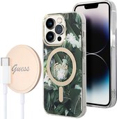 Guess - set - chargeur MagSafe + coque pour iPhone - 14 - Pro - 6.1 - vert - Jungle - (GUBPP14LHJEACSA)