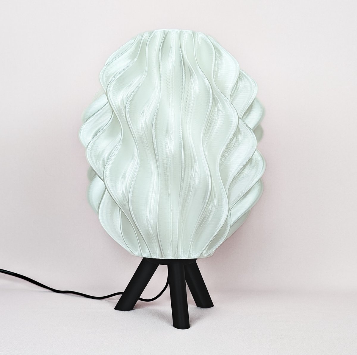 Tafellamp GROOVE - zwart H37 cm - E27 LED Lamp - 3D geprint - Bureaulamp, nachtlamp, sfeer verlichting van duurzaam kunststof
