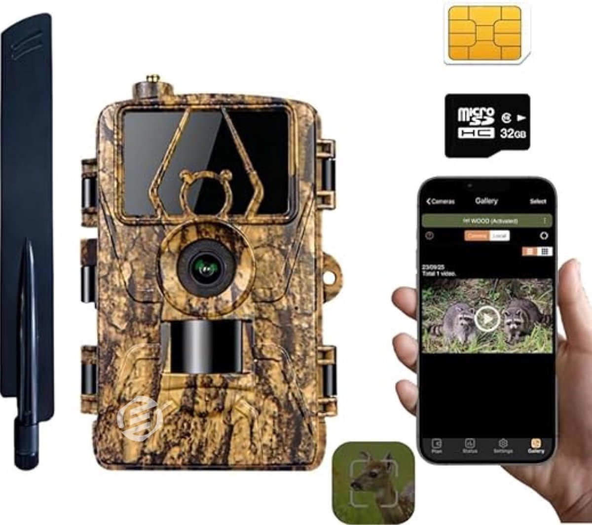 Equivera Wildcamera voor Buiten - Wildcamera met Nachtzicht - WiFi - Hoge Resolutie - Waterdicht - Wild Camera - Premium