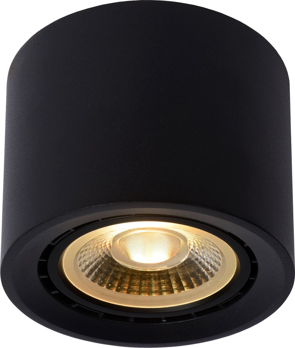 Lucide plafondlamp LED Fedler zwart ⌀12cm 12W
