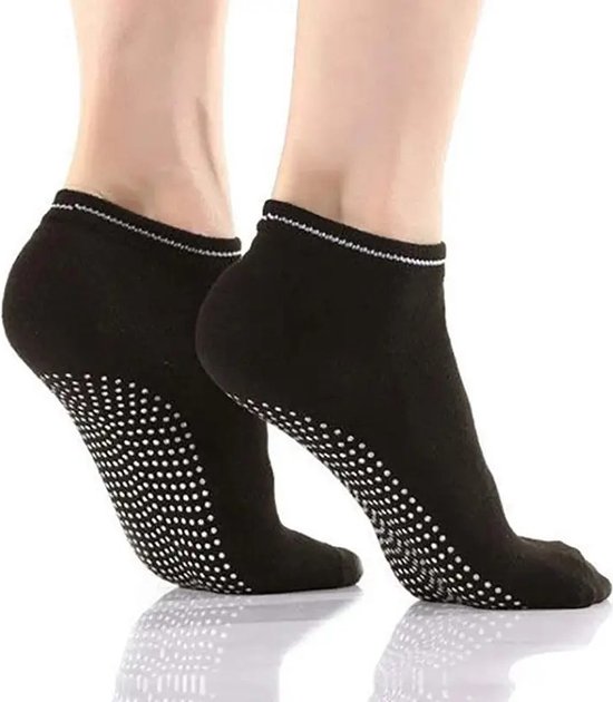 2 Paar Yoga Sokken I Gesloten Teen Yoga Sok I Met Anti Slip Onderkant I Antislip Sokken I Pilates Sokken I One Size Maat 36-40 I Zwart — afbeelding 5