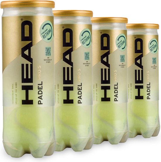 Head Pro S Padel Ballen - 4 Pack (4 Blikken à 3 ballen per stuk)