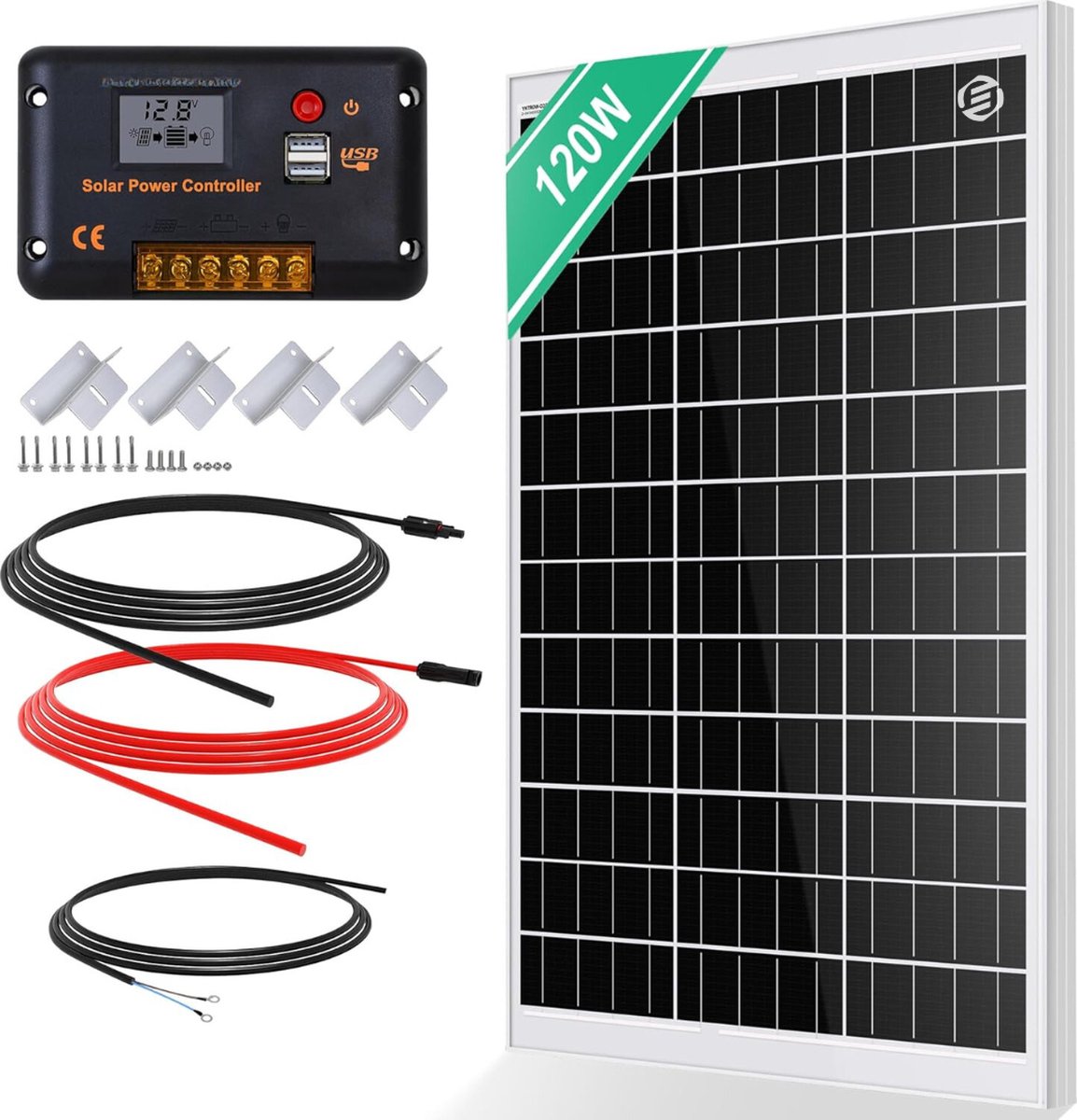 Equivera Zonnepanelen met Stekker - Zonnepanelen Compleet Pakket - Plug & Play - Doe het Zelf Zonnepanelen - voor Thuis, Camper, Camping