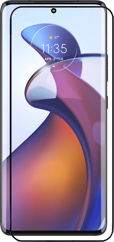 Protecteur d'écran pour Motorola Edge 30 Fusion - Économiseur d'écran en Glas MobyDefend - Rebords noirs - Protecteur d'écran - Coque en verre Convient pour : Motorola Edge 30 Fusion