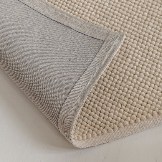 Tapis en Wool Mollie de Carpet Studio - 140 x 200 cm - Tapis à poils ras pour salon et chambre - Tapis Sable