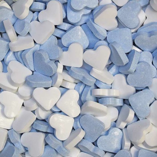 dextrose - Vruchtenhartjes blauw/wit 1 kg - geboorte - baby - Dextrose vruchtenhartjes - hartjes