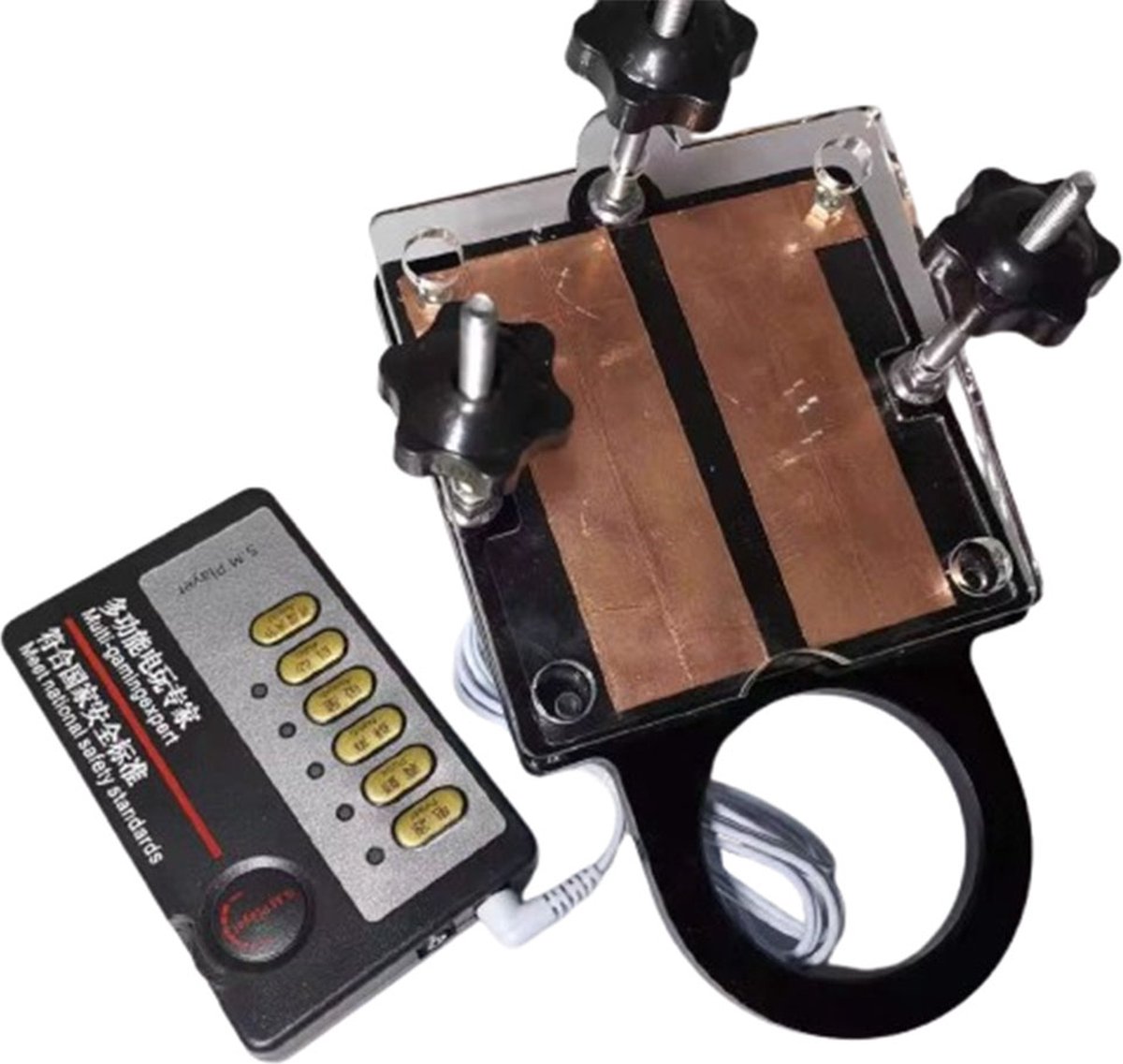 Goedkoopste Ballencrusher Electro Shock- RVS - Scrotum - Balzak - E-stim stroom - Brancard - BDSM