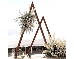 J&R Bruiloftsboog - Trouwboog - Boog - Bruiloft Decoratie - Bruiloft - Huwelijks boog - Ceremonie - Hout - Driehoek - Set van 2