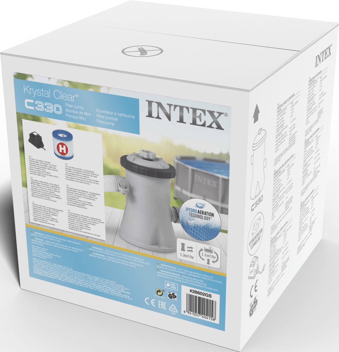 Intex Cartridge Filterpomp C330 - 1.250 L/u - Voor zwembaden tot 4.500L - Filtertype H – foto 4