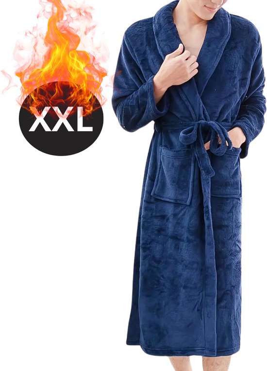 Badjas Dames Extra Lang, Superzachte Flanel Microvezel Badjas Ochtendjas, Saunamantel, Voor Thuis, Om Te Loungen, Grote Maten (Donkergroen,L