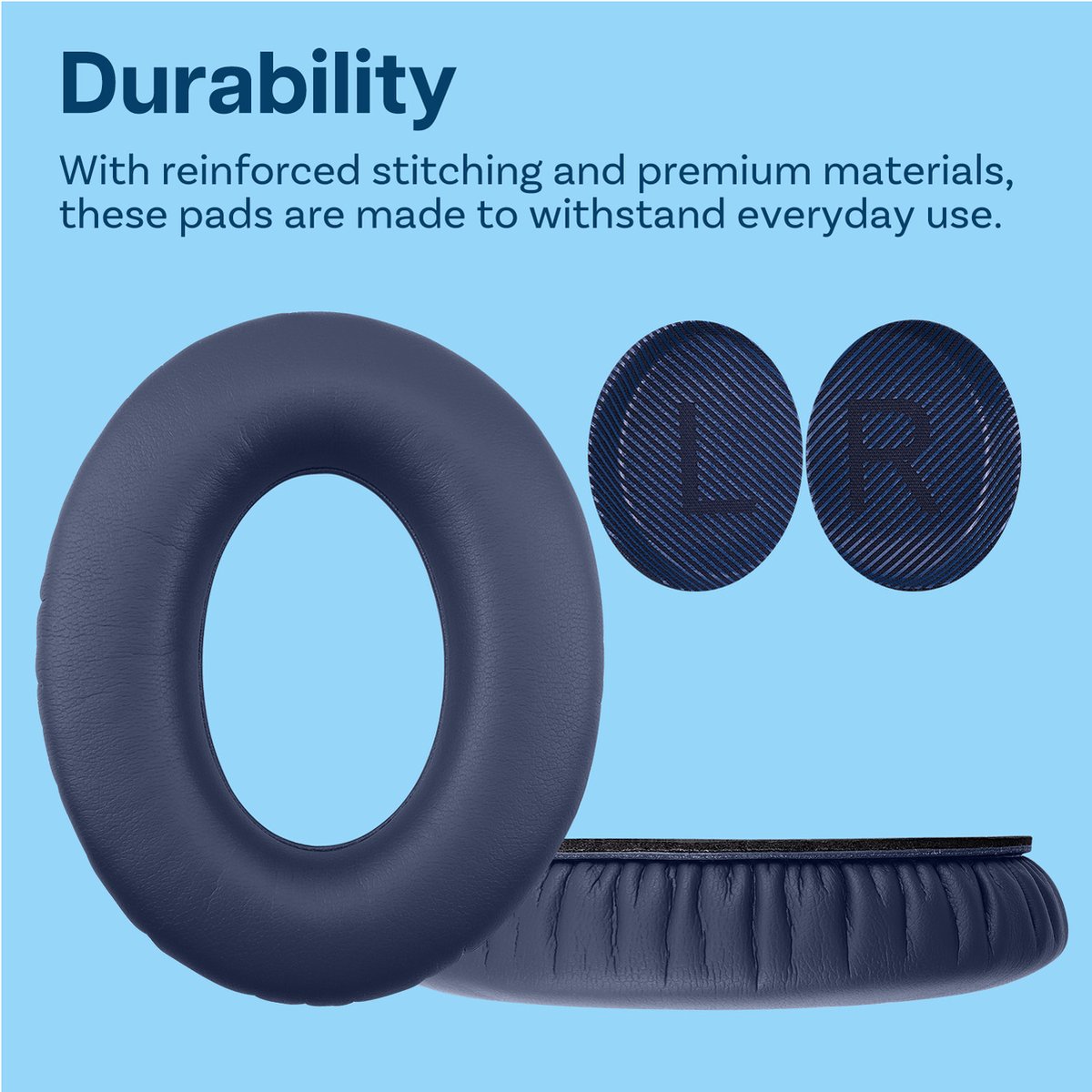 Vervangende Oorkussens voor Bose QuietComfort 35 (QC35) Bose Quiet Comfort 35 II (QC35 II) Over-ear Hoofdtelefoon van MMOBIEL - Protein PU Koptelefoon Oorkussens - Hoofdtelefoon Earpads – Blauw thumbnail 5