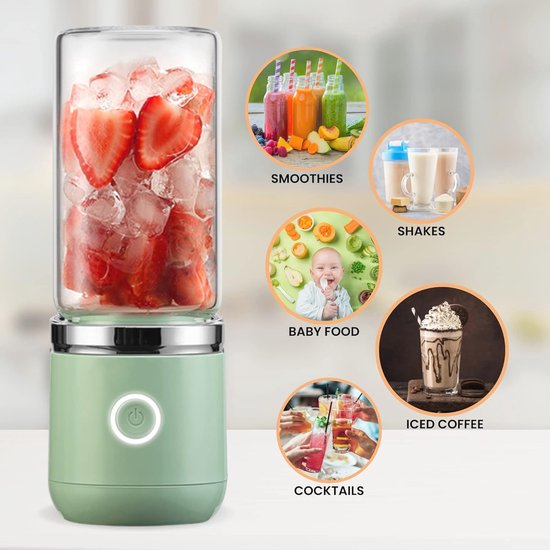 Draagbare Blender - Smoothie Maker - Mini Blender - Draadloos & Oplaadbaar - Groene Blender voor Smoothies & Shakes — afbeelding 3