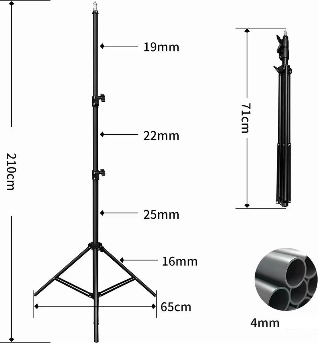 MOJOGEAR Lamp statief 210cm - licht en stabiel aluminium thumbnail 2