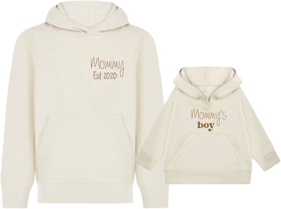 Sweat à capuche milkshake vanille pour maman-maman est-Beige-peut être combiné avec le sweat à capuche maman's boy-Taille XL