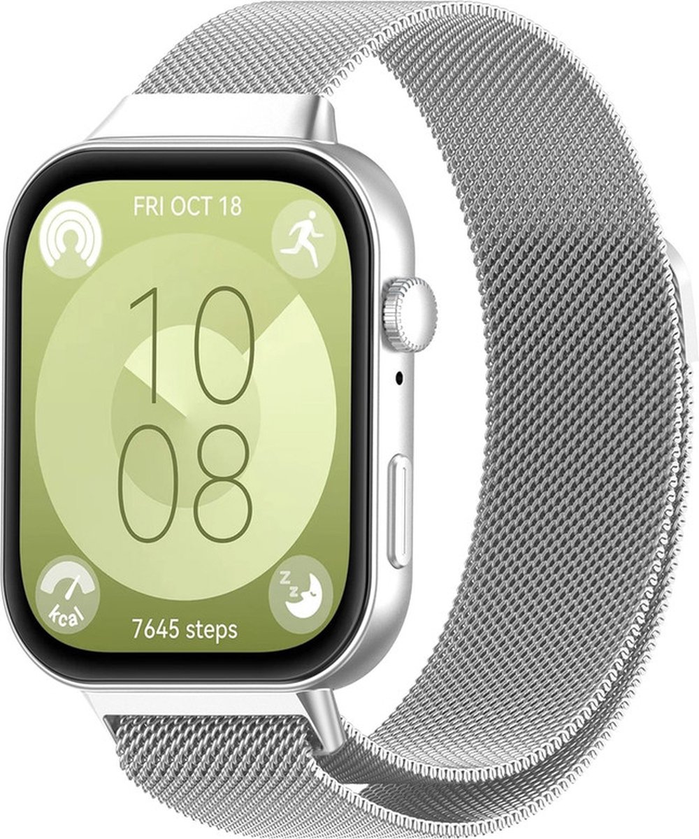 Milanees bandje - geschikt voor Huawei Watch Fit 4 Pro / 4 / 3 - zilver