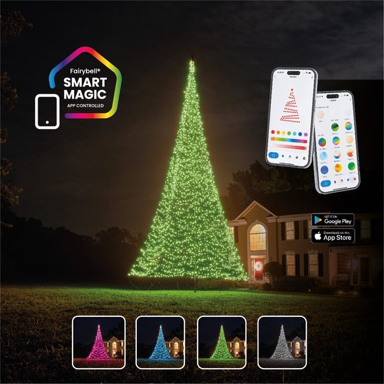 Foto: Fairybell led kerstboom voor buiten inclusief mast 2 meter 300 leds warm wit