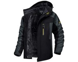 Heren Winter Waterdicht Winddicht Winterjack Warme Fleece Voering Ski Regenjas met Capuchon
