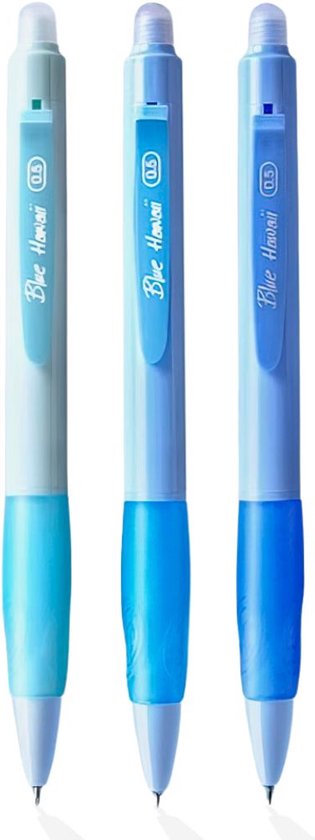 Ainy Cyaan blauw uitwisbare pen set | 3 uitgumbare pennen voor etui , pennenzak of pennenbak | Blauw inkt | Ergonomische soft grip design | Ideale manga anime teken balpennen | Uitgumbare gelpennen schrijfwarenset voor kinderen en volwassenen
