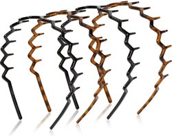 foto van Set Van 4 Dameshoofdbanden - Haaraccessoires - Dames Haarbanden - Hoofdbanden - Diadeem - Zig Zag - Haarband Voor Mannen En Vrouwen - Geschikt Voor Hardlopen, Sport En Dagelijks Gebruik - Dans - Yoga - Make-Up Accessoires - Tieners - Sport Haarband