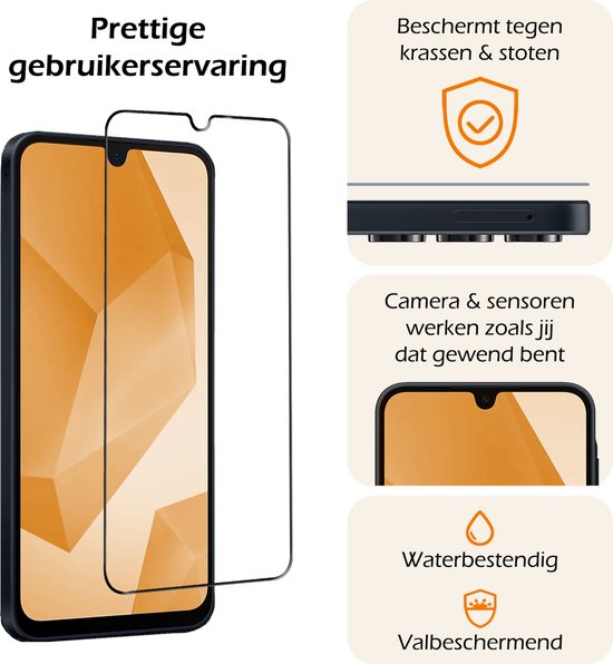 Schermprotector die beschermt tegen krassen en stoten, waterbestendig en valbeschermend.