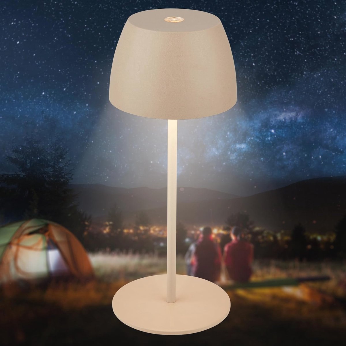 Mini LED Tafellamp Draadloos - Touch, Traploos Dimbaar en Oplaadbare Batterij - Decoratieve en Functionele Verlichting