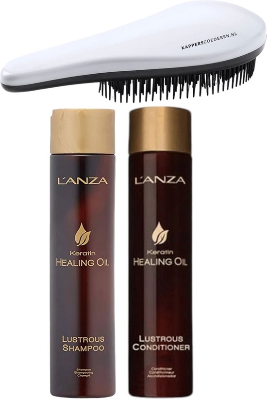 Foto: L anza healing oil set lustrous shampoo conditioner kg ontwarborstel beschadigd haar pakket