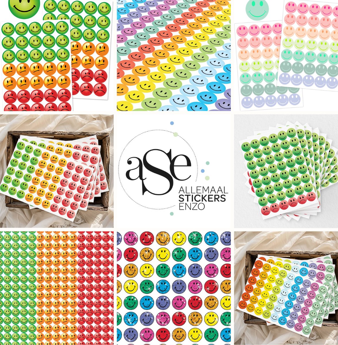 Smiley Stickers - 192 Beloningsstickers - 4 Stickervellen - Groen, Oranje, Rood — afbeelding 4