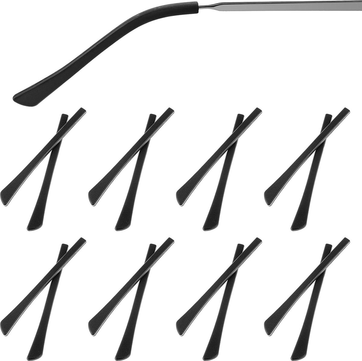 Goedkoopste 8 paar siliconen brilbeugelhoezen antislip - reparatie brillen reserveonderdelen zwart