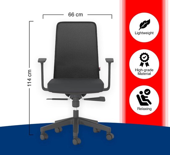 Brasq Bureaustoel Ergonomisch Zwart Met Ademend Mesh Brasq Bureaustoel Ergonomisch Zwart Met Ademend Mesh