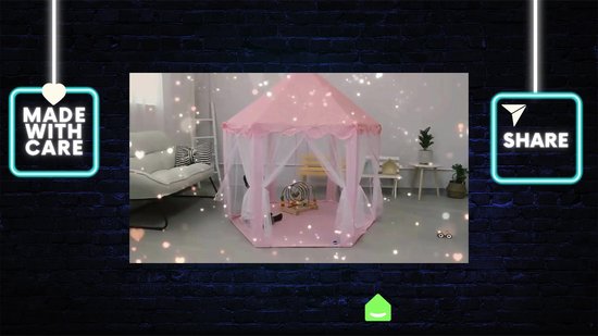 Tente De Jeu Enfants – Maison De Princesse Spacieuse 130 X 120 X 100 Cm – Fenêtres, Rideaux – Cadeau 3-13 Ans
