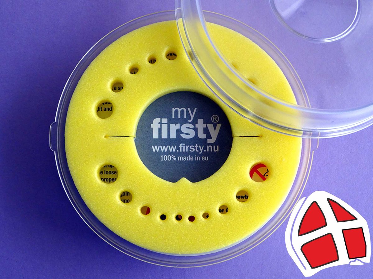 Goedkoopste Tandendoosje - KinderKado - Firsty Round - Geel - Jongen / Meisje - Eduatief Logboekje NL, Gratis Verzending