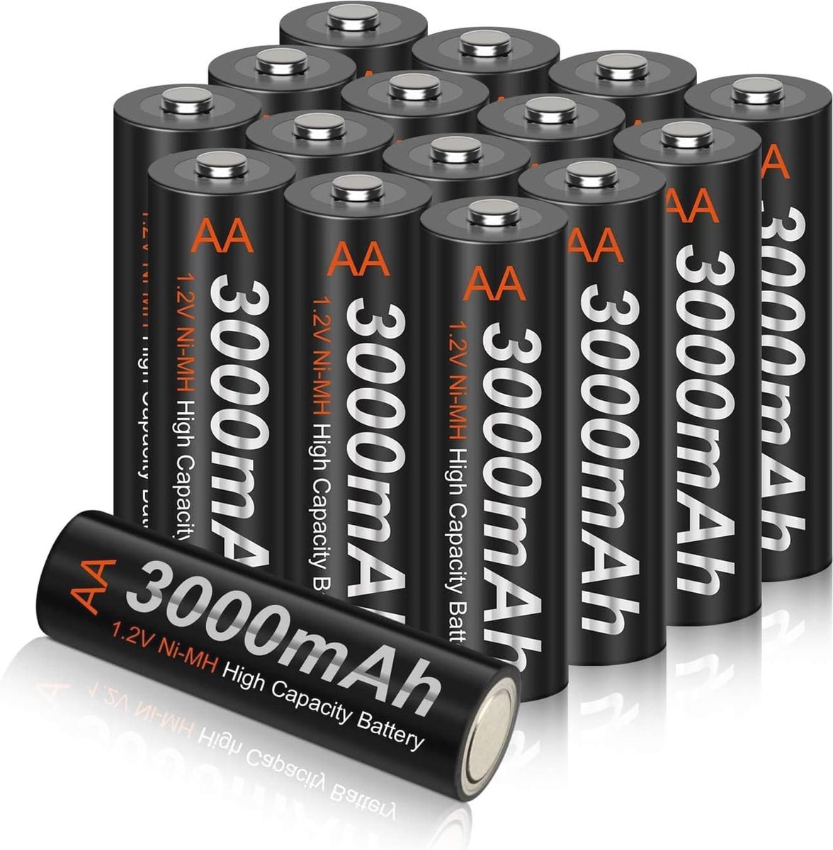Oplaadbare AA Batterijen 3000mAh - 16 Stuks met 4 Hoesjes