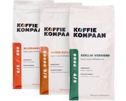 Koffiekompaan Proefpakket Dark Roast Koffiebonen 3x1kg