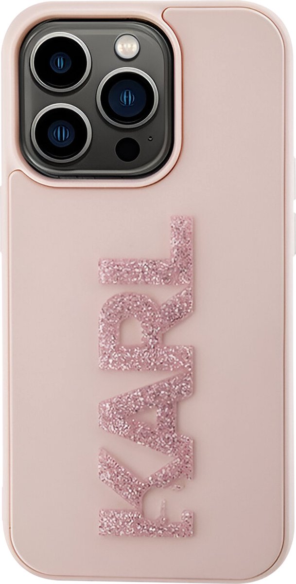 iPhone 15 Pro Backcase hoesje - Karl Lagerfeld - Effen Roze - TPU (Zacht)